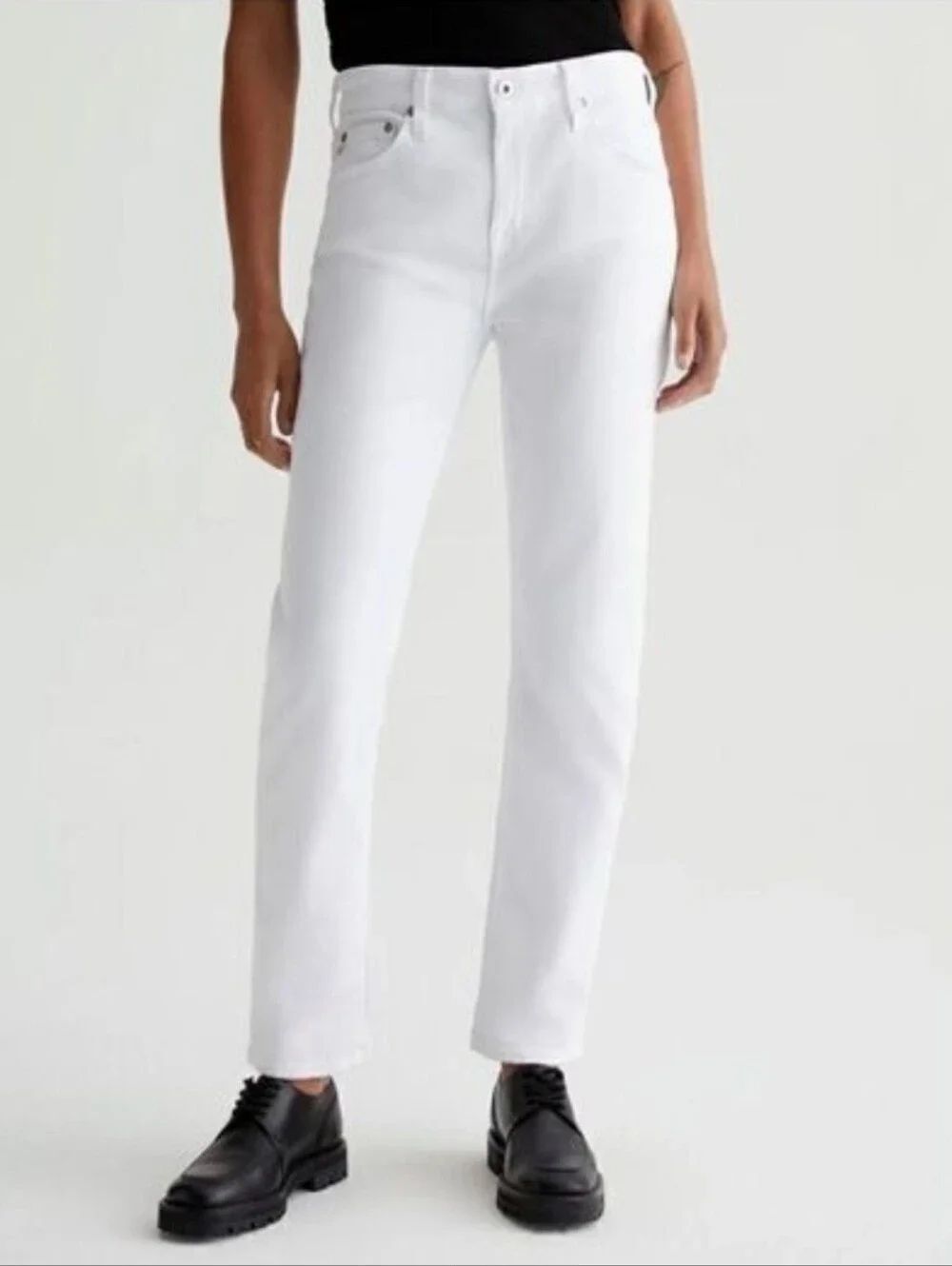 AG-ED Adriano Goldschmied White Ex-Boyfriend Slouchy Slim Denim Jeans